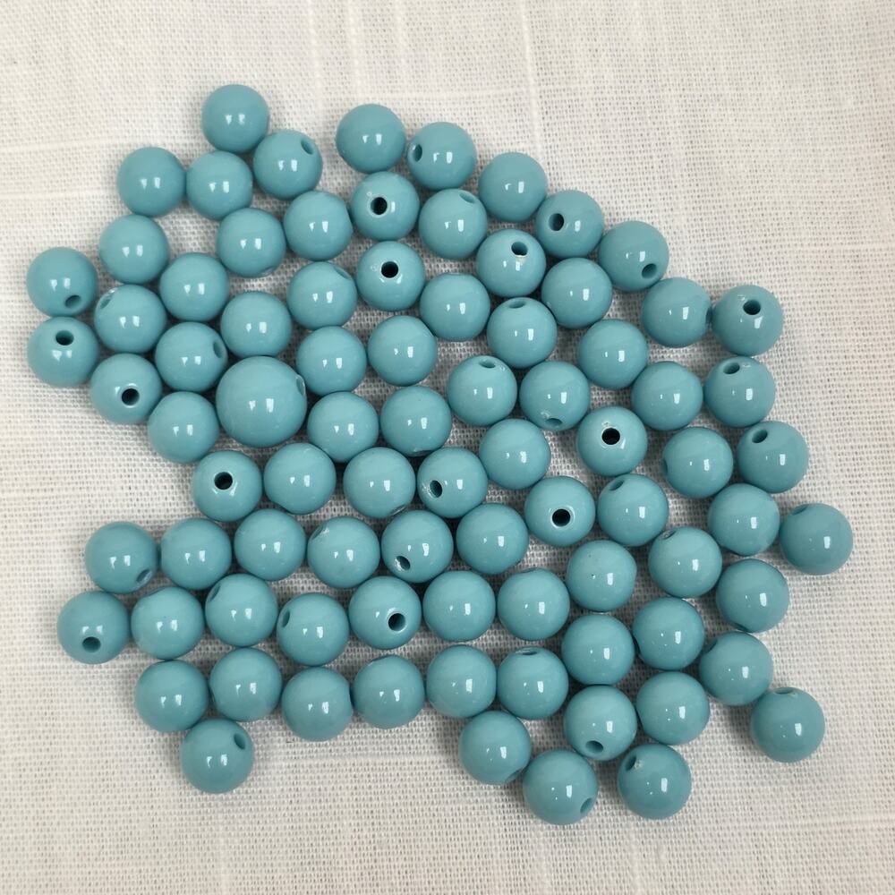 Large Lot Turquoise Blue Round Loose Beads Jewelry Making Craft Supplies